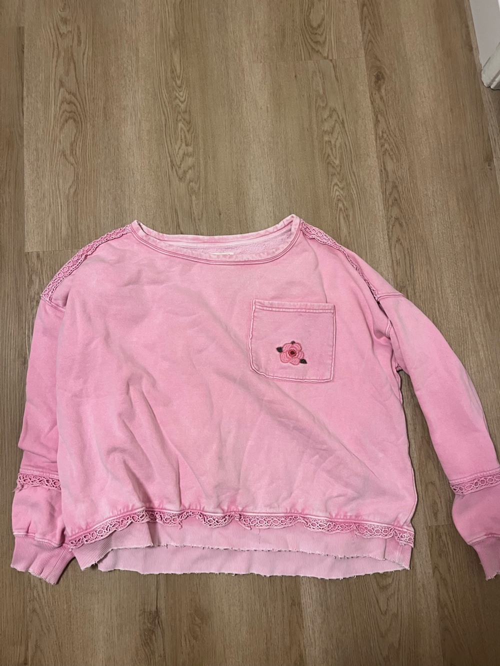 Free people golden hour embroidered sweatshirt